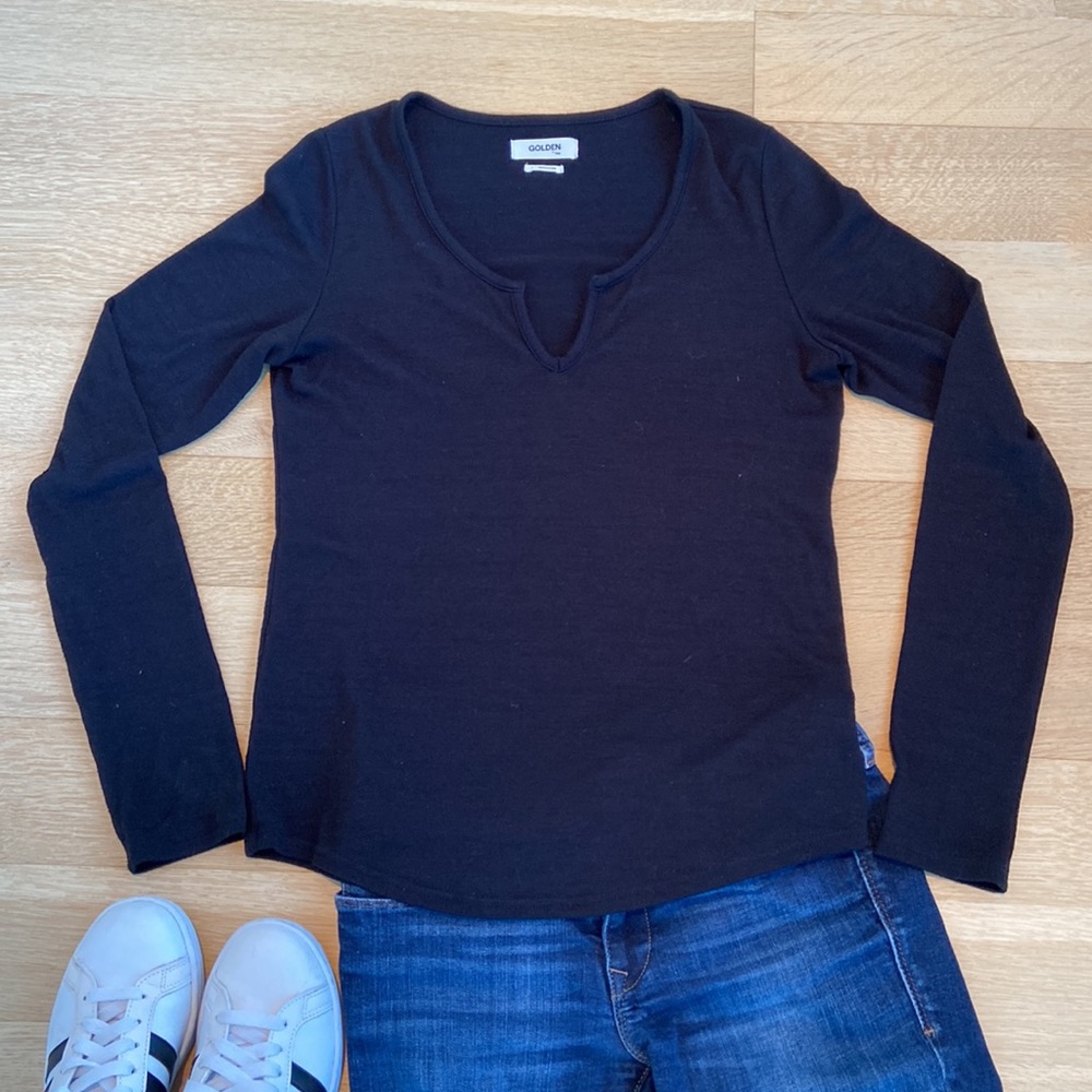 Golden by TNA Tenno Black Knit Top